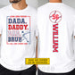 Personalized Baseball Dad Son Two-sided T-shirt, From Dada To Bruh Tees Father's Day Gift For Baseball Lovers
