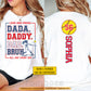Personalized Softball Dad Daughter Two-sided T-shirt, From Dada To Bruh Tees Father's Day Gift For Softball Lover