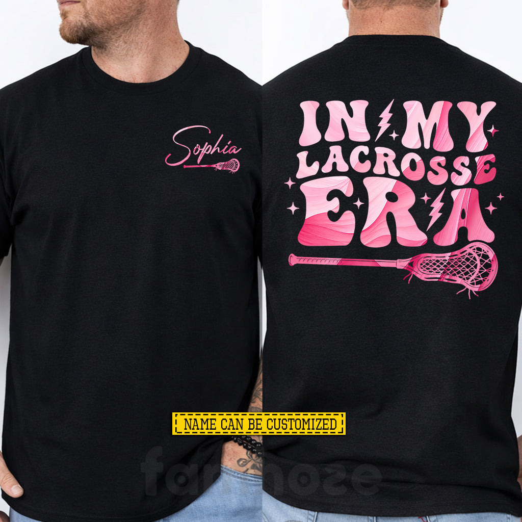 Personalized Lacrosse Girl Two-sided T-shirt, In My Lacrosse Era Sport Tees Gift For Lacrosse Lover