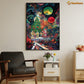 Galactic Odyssey Intergalactic Explorers on the Cosmic Frontier Christmas Canvas Painting, Xmas Wall Art Decor - Christmas Poster Gift
