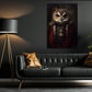 Earl Owl Gothic, Victorian Owl Canvas Painting, Victorian Animal Wall Art Decor - Dark Academia Owl Poster Gift
