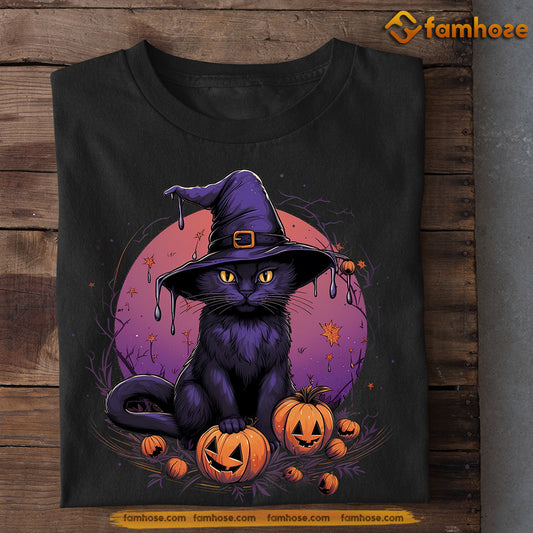 Cool Halloween Cat T-shirt, Cat Witch, Gift For Cat Lovers, Cat Tees, Cat Owners