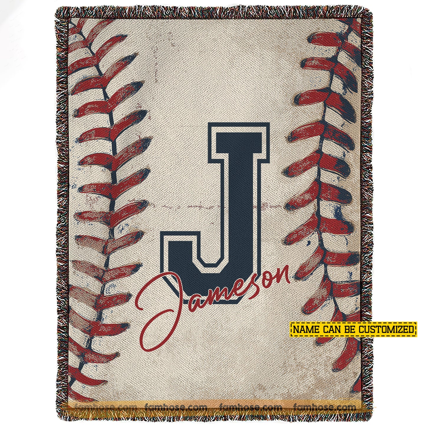Personalized Baseball Fleece Blanket, Wrapped In The Love Of Baseball Sport Woven Blanket, Cool Sherpa Blanket Gift For Baseball Lovers