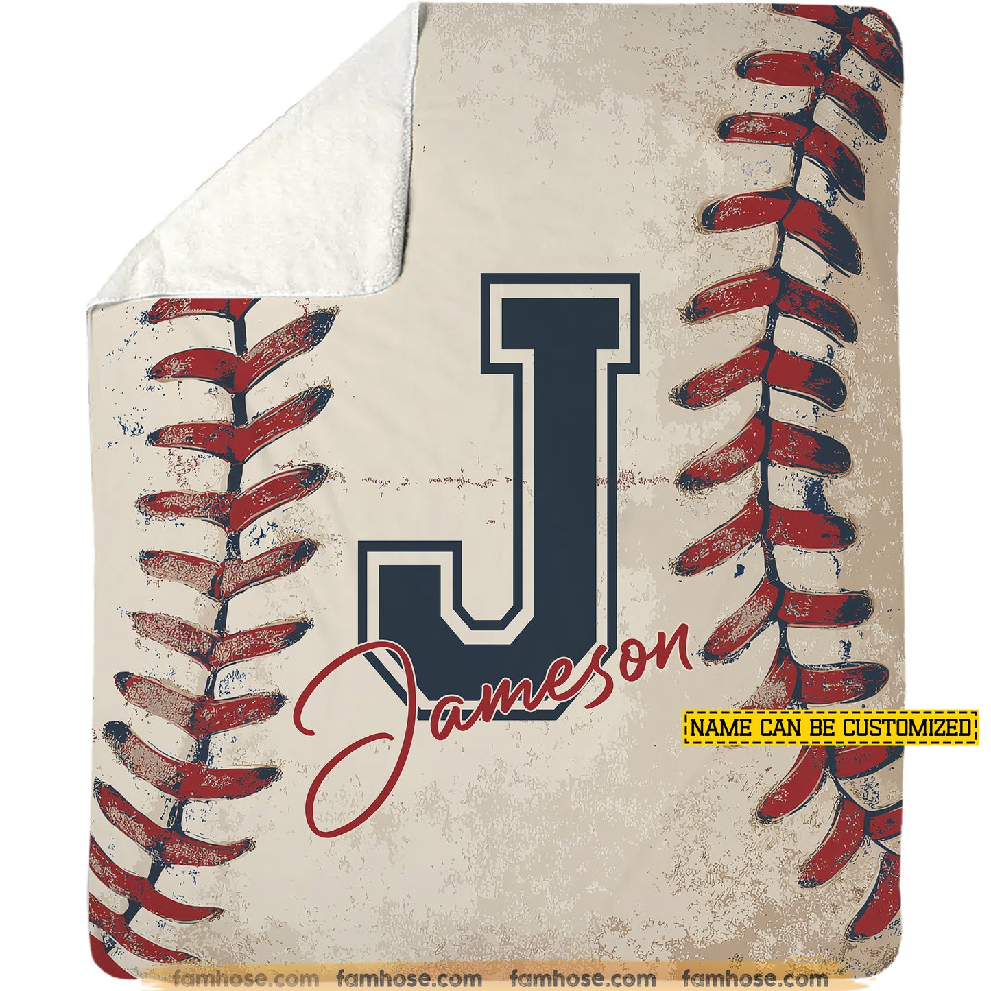 Personalized Baseball Fleece Blanket, Wrapped In The Love Of Baseball Sport Woven Blanket, Cool Sherpa Blanket Gift For Baseball Lovers