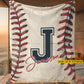 Personalized Baseball Fleece Blanket, Wrapped In The Love Of Baseball Sport Woven Blanket, Cool Sherpa Blanket Gift For Baseball Lovers