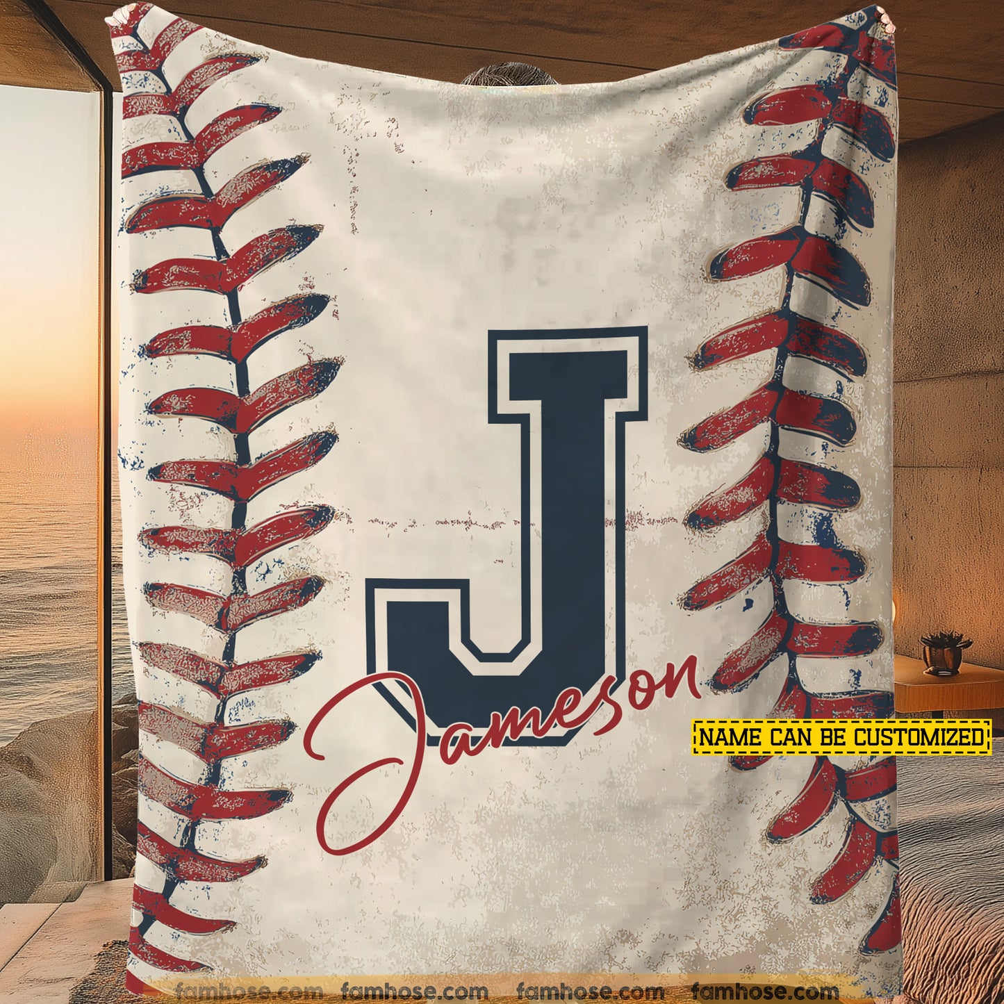 Personalized Baseball Fleece Blanket, Wrapped In The Love Of Baseball Sport Woven Blanket, Cool Sherpa Blanket Gift For Baseball Lovers