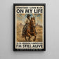 Funny Cowboy Canvas Painting, Sometimes I Look Back On My Life Wall Art Decor, Poster Gift For Cowboys