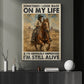 Funny Cowboy Canvas Painting, Sometimes I Look Back On My Life Wall Art Decor, Poster Gift For Cowboys