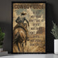 Cowboy Canvas Painting, Cowboy Code Wall Art Decor, Poster Gift For Cowboys