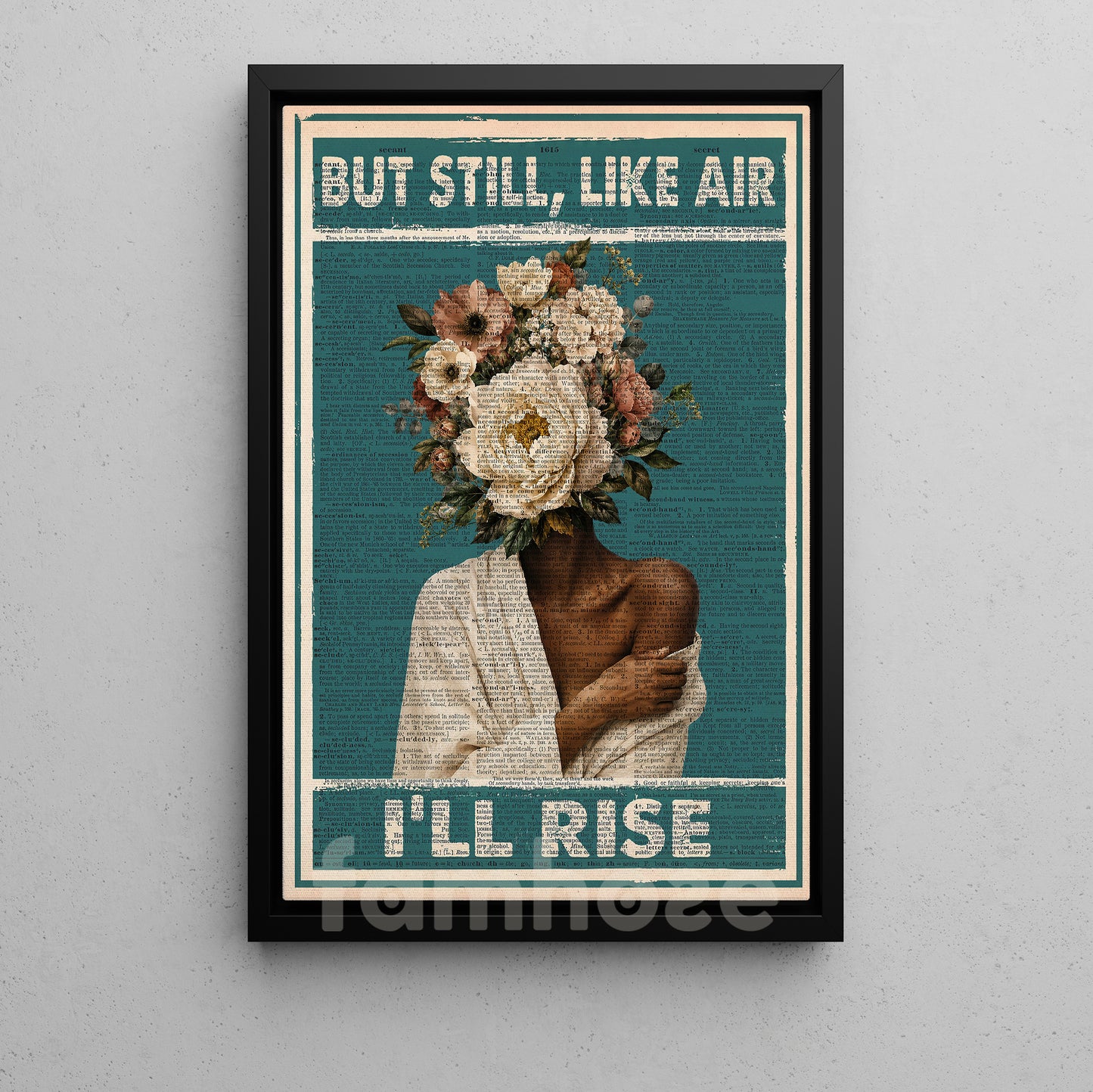 Black Woman Canvas Painting, But Still Like Air I'll Rise Wall Art Decor, Poster Gift For Black Woman