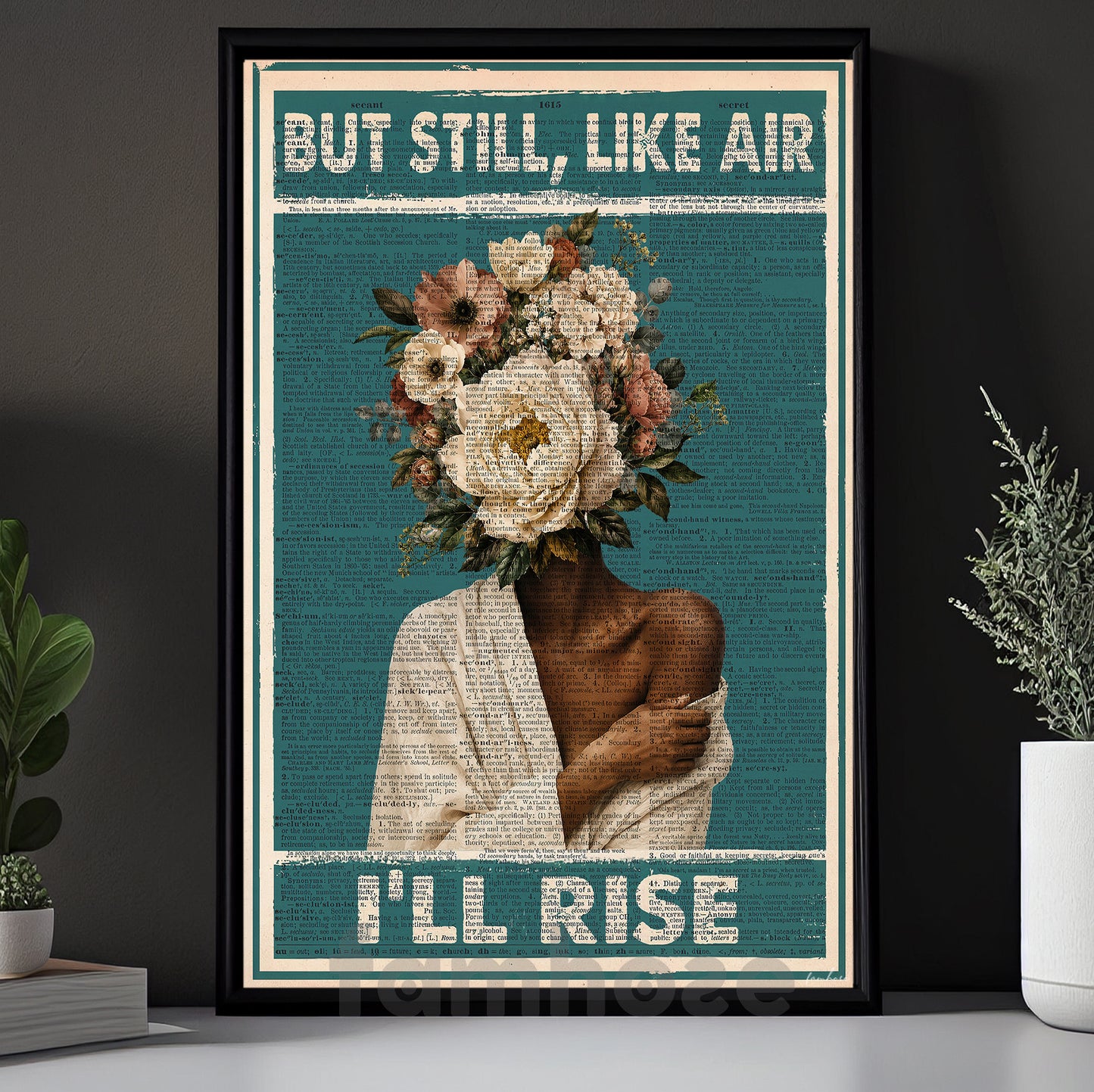 Black Woman Canvas Painting, But Still Like Air I'll Rise Wall Art Decor, Poster Gift For Black Woman