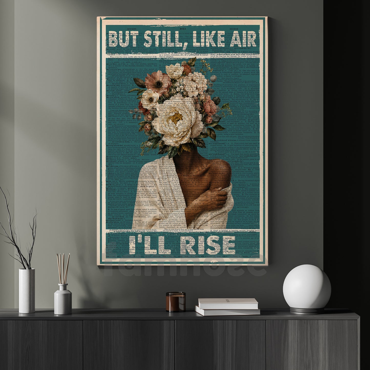Black Woman Canvas Painting, But Still Like Air I'll Rise Wall Art Decor, Poster Gift For Black Woman