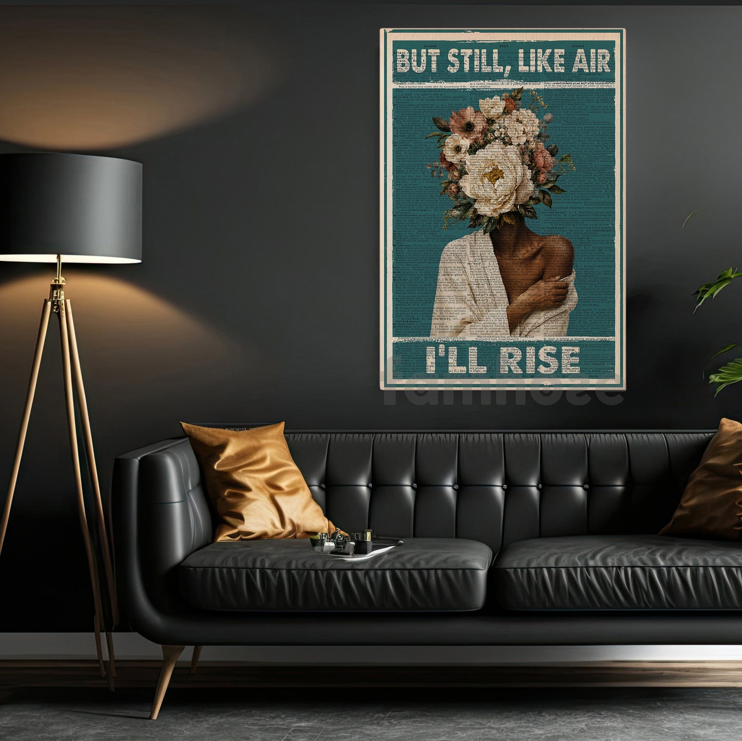 Black Woman Canvas Painting, But Still Like Air I'll Rise Wall Art Decor, Poster Gift For Black Woman