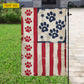 July 4th Dog USA Garden Flag & House Flag, Stars, Stripes And Paw Prints Outdoor Decor, Independence Day Yard Flag Gift For Dog Lover