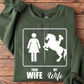 Cowgirl Christmas Sweatshirt, Your Wife My Wife Cowgirls Crewneck Sweatshirt Gift For Horse Lovers