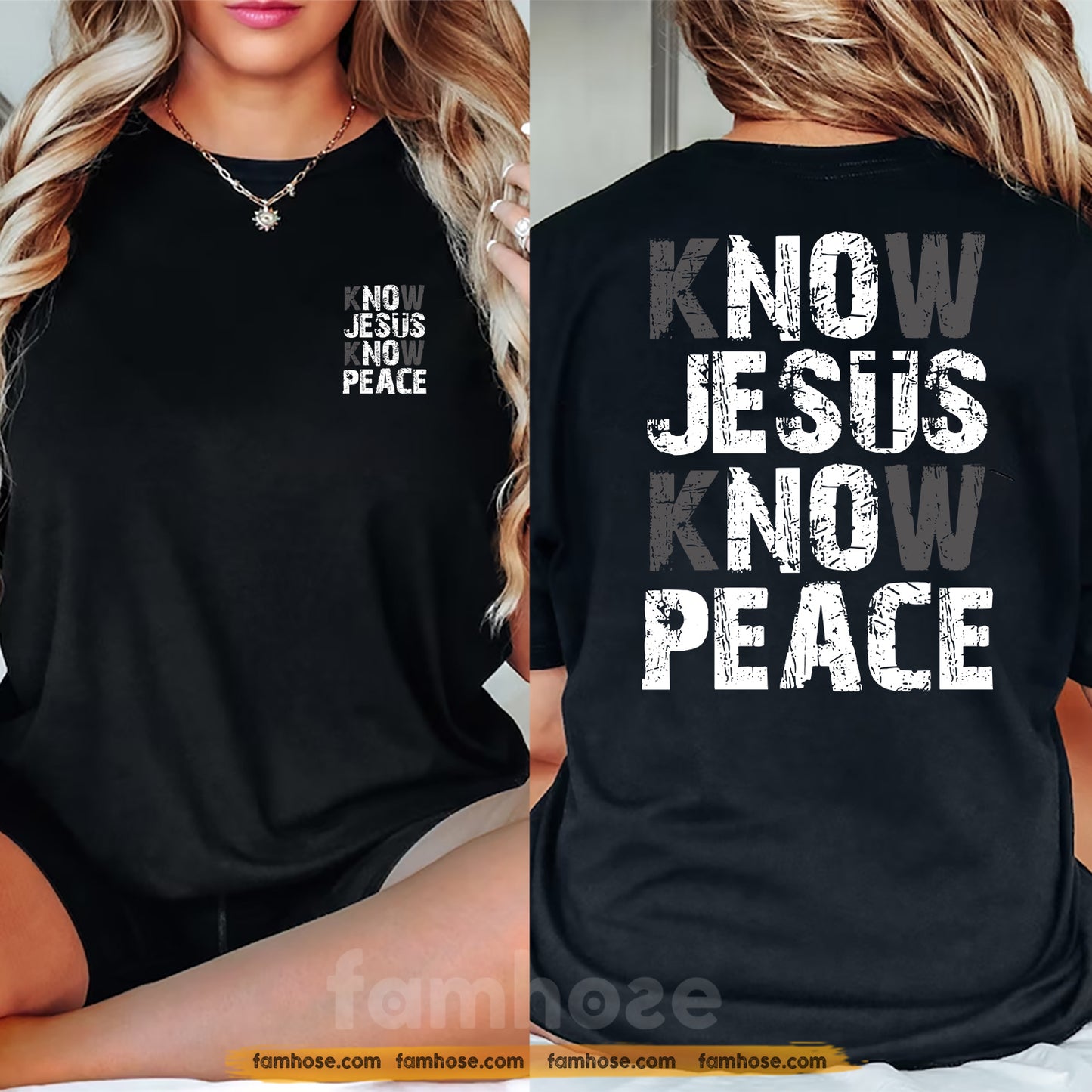 Jesus Two-sided T-shirt, No Jesus No Peace Tees Gift For Christian, God Lover