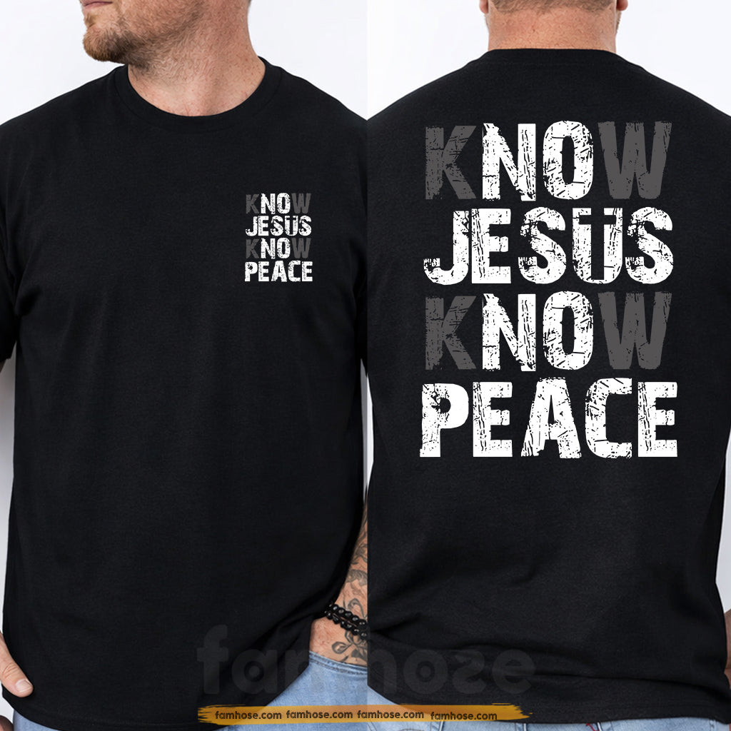Jesus Two-sided T-shirt, No Jesus No Peace Tees Gift For Christian, God Lover