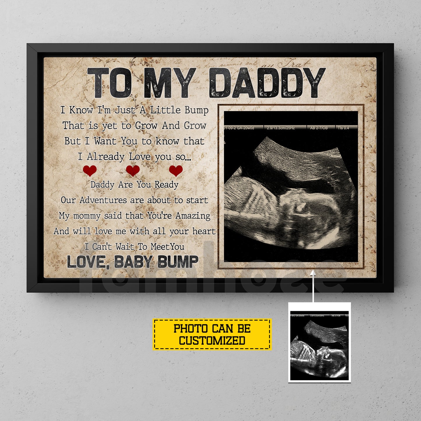Personalized Dad Canvas Painting, To My Daddy Wall Art Decor, Poster Father's Day Gift For Your Father