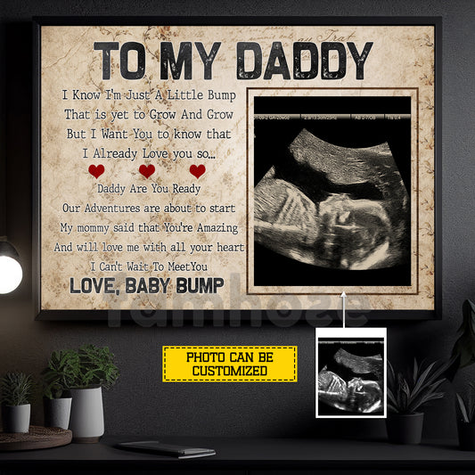 Personalized Dad Canvas Painting, To My Daddy Wall Art Decor, Poster Father's Day Gift For Your Father