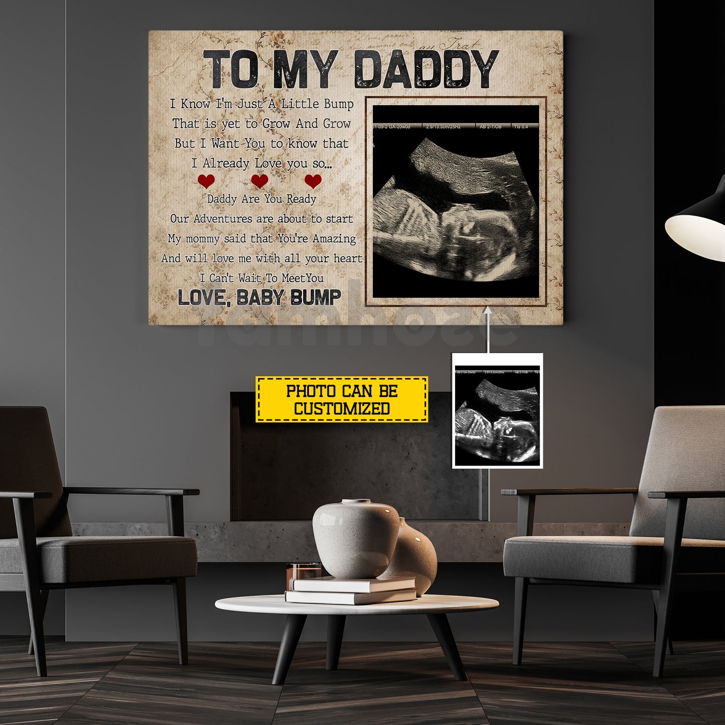 Personalized Dad Canvas Painting, To My Daddy Wall Art Decor, Poster Father's Day Gift For Your Father