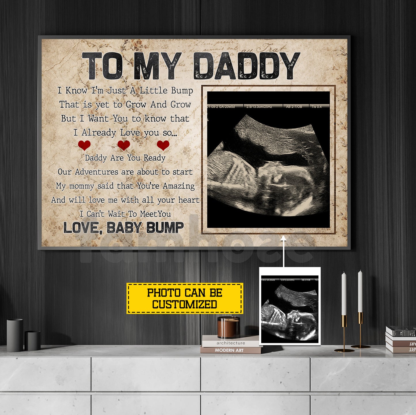 Personalized Dad Canvas Painting, To My Daddy Wall Art Decor, Poster Father's Day Gift For Your Father