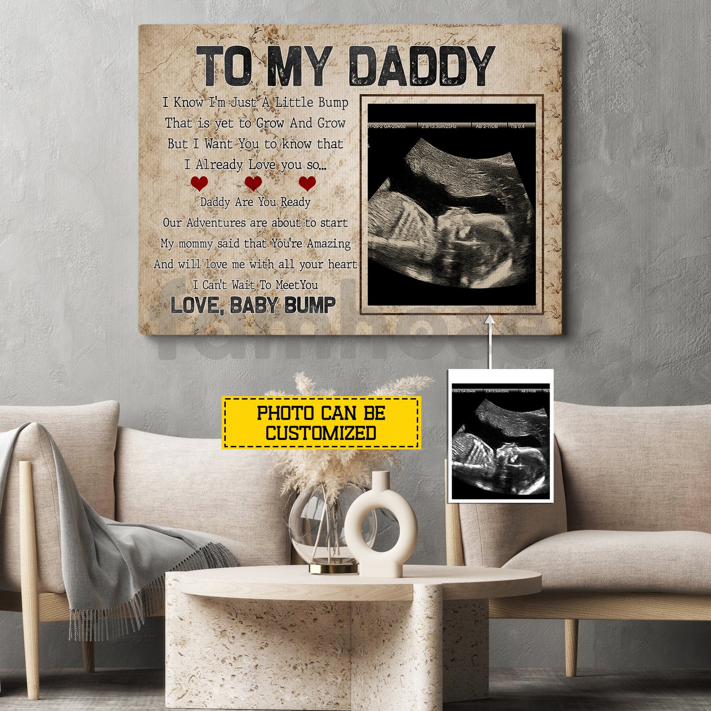 Personalized Dad Canvas Painting, To My Daddy Wall Art Decor, Poster Father's Day Gift For Your Father