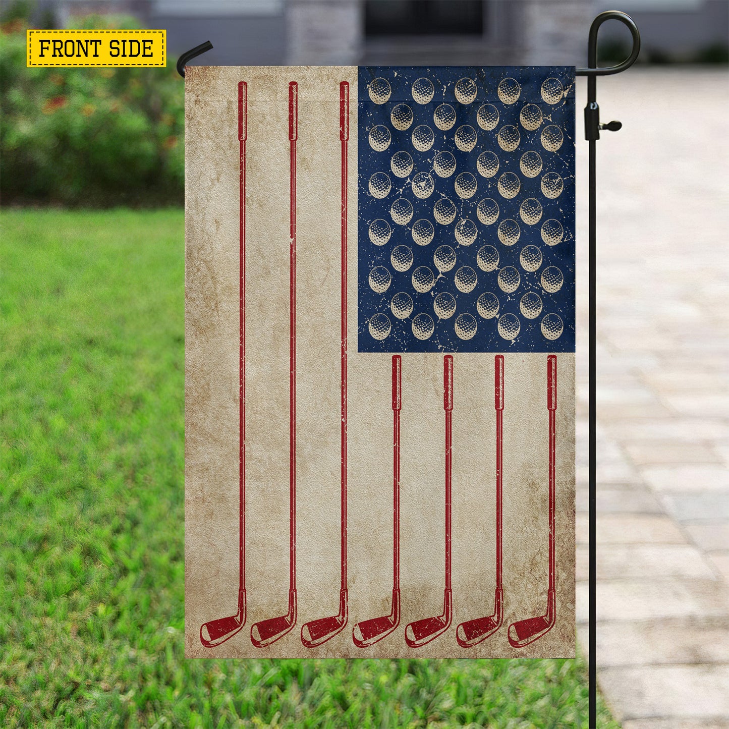 July 4th Golf USA Garden Flag & House Flag, Stars Stripes And Birdies Golf Outdoor Decor, Independence Day Yard Flag Gift For Golf Lover