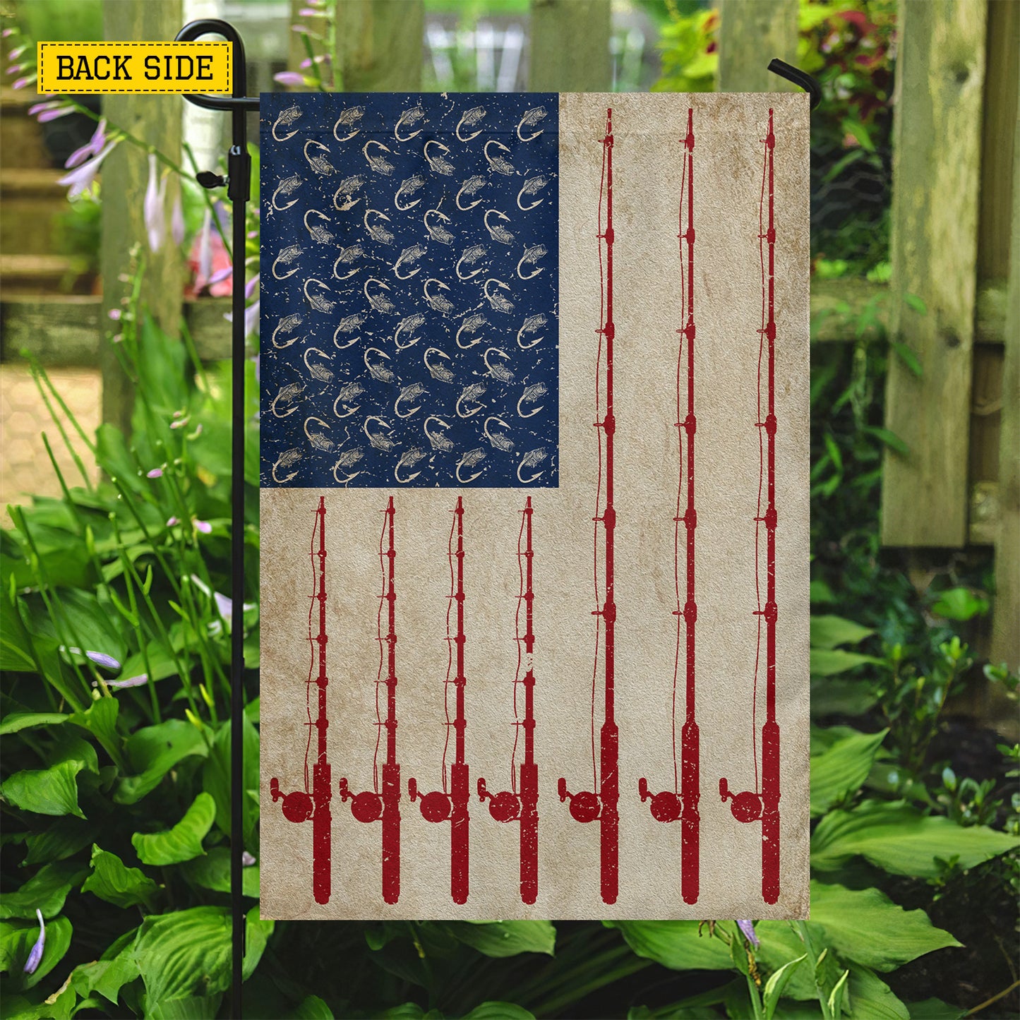 July 4th Fishing USA Garden Flag & House Flag, Cast Lines Not Limits Patriotic Fishing Outdoor Decor, Independence Day Yard Flag Gift For Fishing Lover