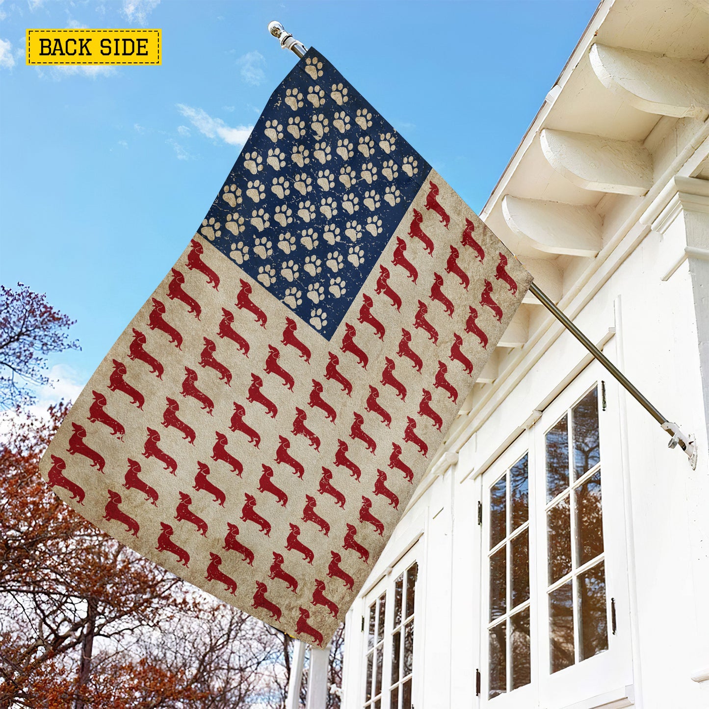 July 4th Dachshund Dog USA Garden Flag & House Flag, Dachshund American Outdoor Decor, Independence Day Yard Flag Gift For Dachshund Lover