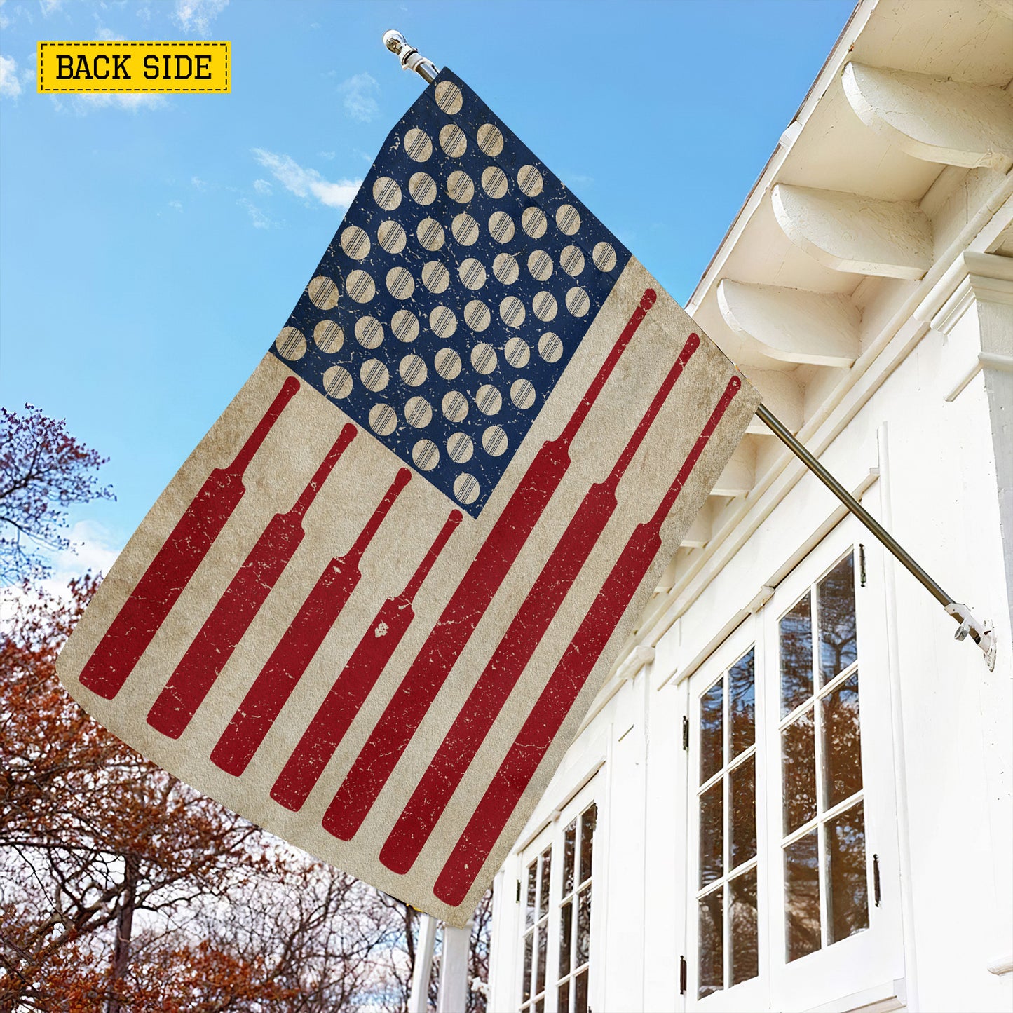 July 4th Cricket USA Garden Flag & House Flag, Stars Stripes And Cricket Swings Outdoor Decor, Independence Day Yard Flag Gift For Cricket Lover