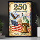 July 4th USA 250 Anniversary Canvas Painting, 250 Years Of Freedom Wall Art Decor, Poster Independence Day Gift For American Lover