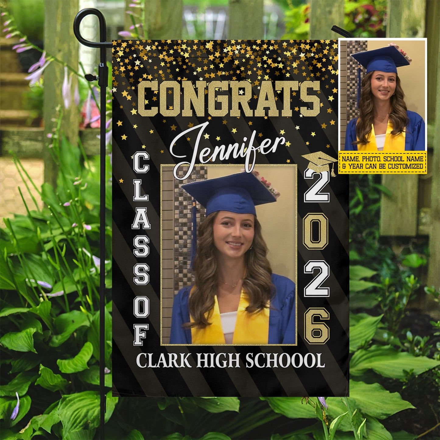 Gratuation Garden Flag & House Flag, Graduation Memories Outdoor Decor, Yard Flag Senior Gift For Graduate