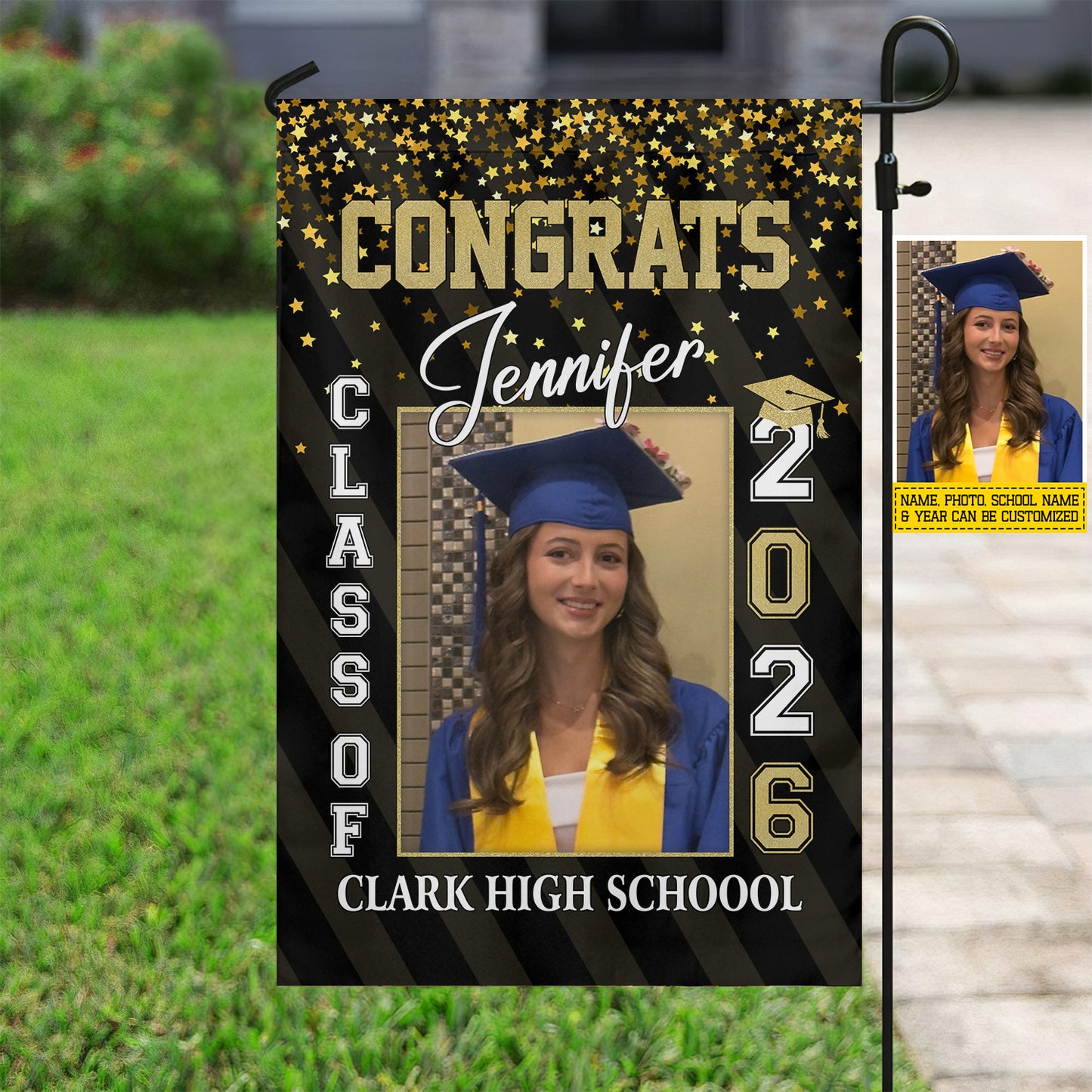 Gratuation Garden Flag & House Flag, Graduation Memories Outdoor Decor, Yard Flag Senior Gift For Graduate