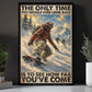 Snowboarding Canvas Painting, The Only Time You Should Ever Look Back Wall Art Decor, Poster Gift For Snowboarding Lover