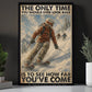 Skiing Canvas Painting, The Only Time You Should Ever Look Back Wall Art Decor, Poster Gift For Skiing Lover
