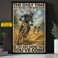 Personalized BMX Racing Canvas Painting, The Only Time You Should Ever Look Back Wall Art Decor, Poster Gift For BMX Racing Lover