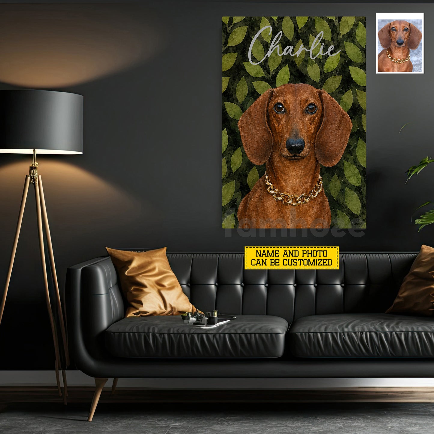Personalized Dog Canvas Painting, The Owner Of The House Wall Art Decor, Poster Gift For Dog Lovers