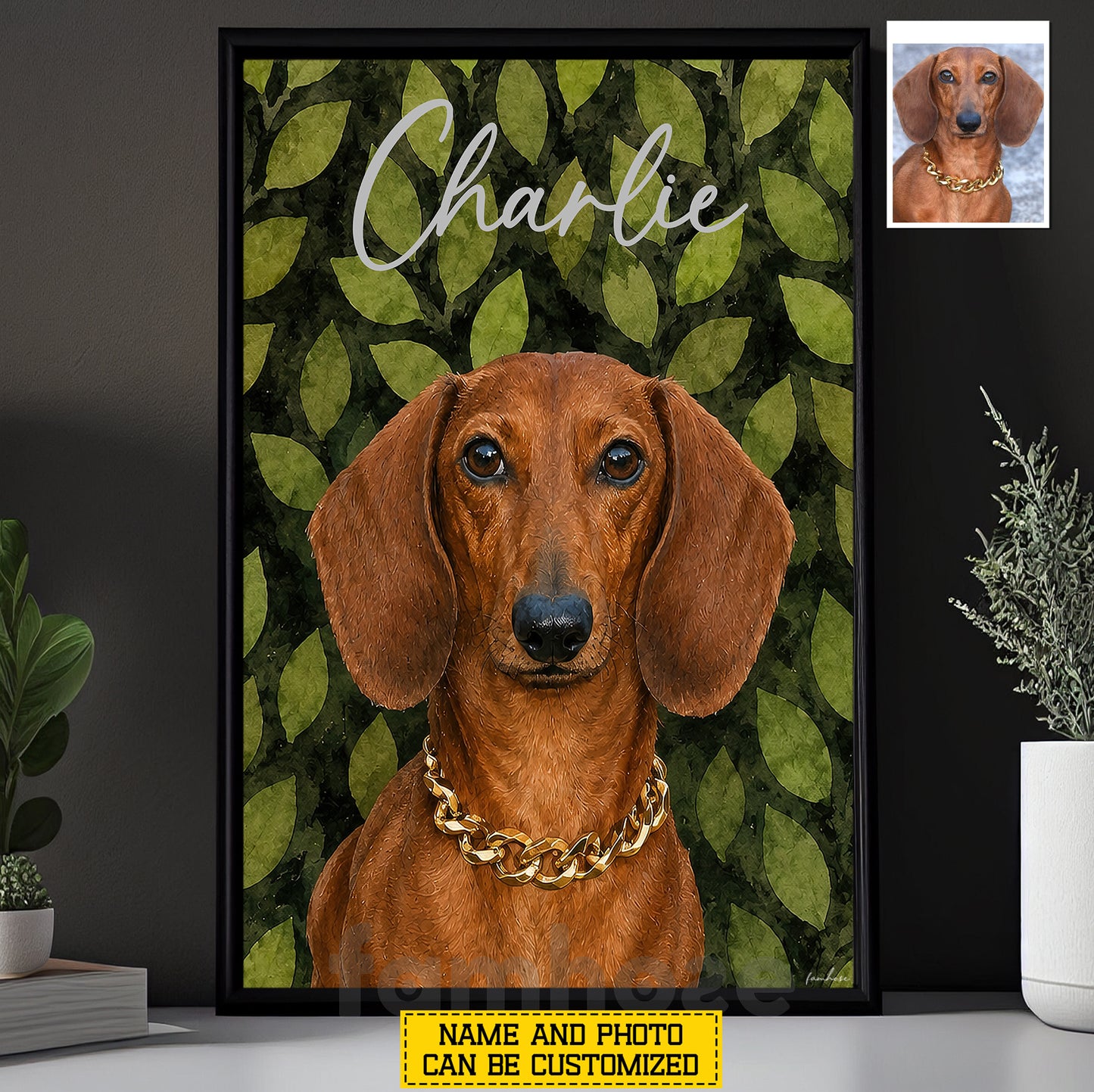 Personalized Dog Canvas Painting, The Owner Of The House Wall Art Decor, Poster Gift For Dog Lovers