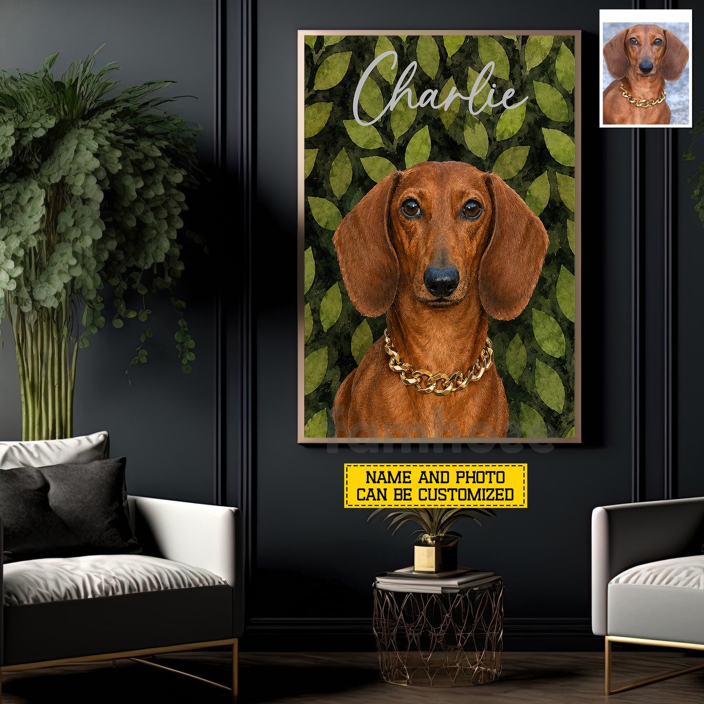 Personalized Dog Canvas Painting, The Owner Of The House Wall Art Decor, Poster Gift For Dog Lovers