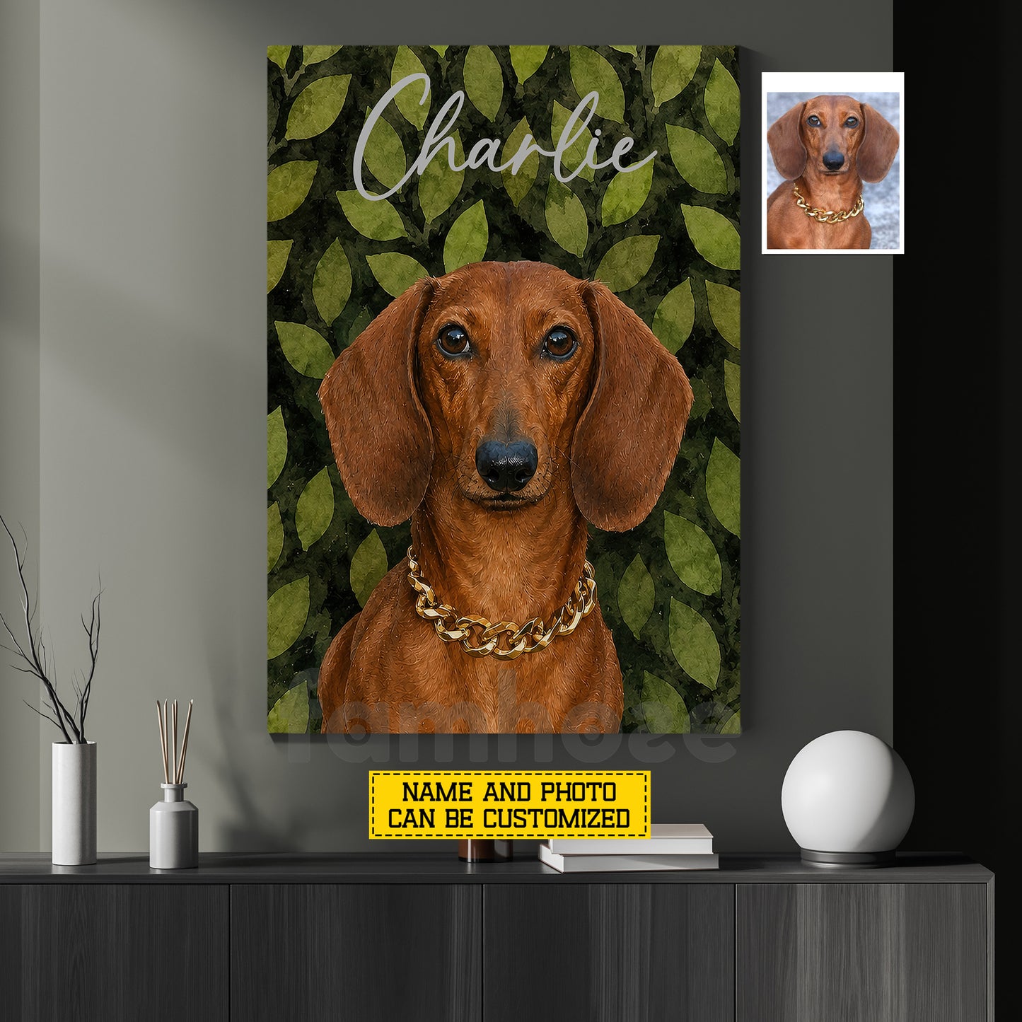 Personalized Dog Canvas Painting, The Owner Of The House Wall Art Decor, Poster Gift For Dog Lovers