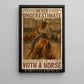 Cowgirl Riding Horse Canvas Painting, Never Underestimate The Power Of A Girl Wall Art Decor, Poster Gift For Cowgirls