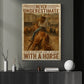 Cowgirl Riding Horse Canvas Painting, Never Underestimate The Power Of A Girl Wall Art Decor, Poster Gift For Cowgirls