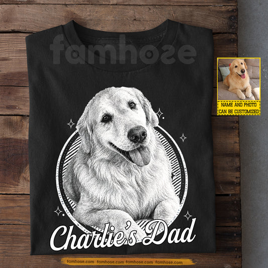 Vintage Personalized Dog Dad T-shirt, My Heart Has Four Paws Tees Gift For Dog Lover
