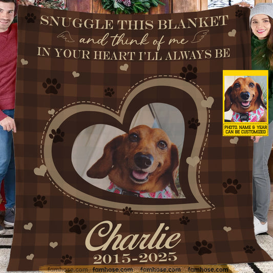 Personalized Dog Loss Keepsake & Memories Fleece Blanket, Snuggle This Blanket Woven Blanket, Sherpa Blanket Gift For Dog Lover