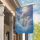 Angels In Festive Flight, Angel Garden Flag - House Flag, Christmas Flag Gift For Angel Lovers