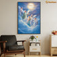 Heavenly Serenade Angels in Celestial Harmony Christmas Canvas Painting, Xmas Wall Art Decor - Christmas Poster Gift