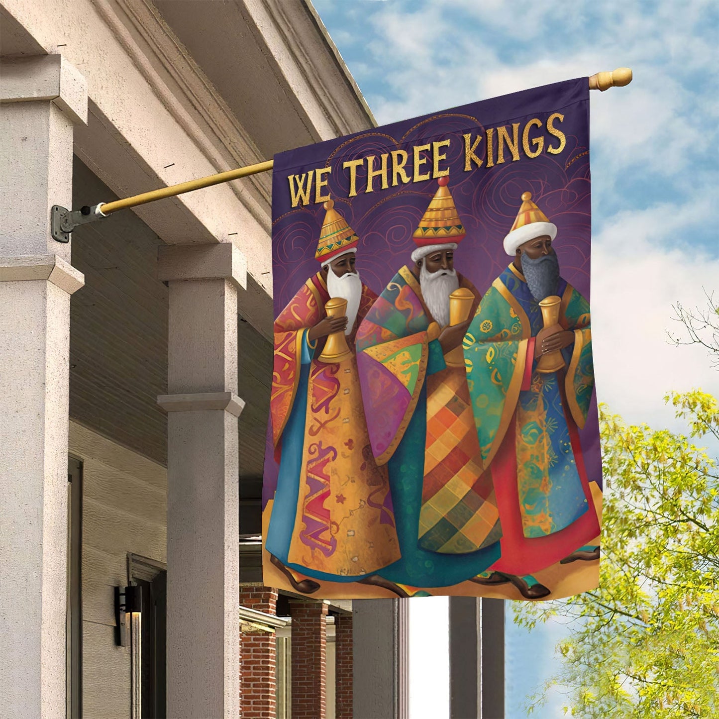 Majestic Journey The Wise Men's Quest, Christians Xmas Garden Flag & House Flag, Nativity Christians Flag Gift