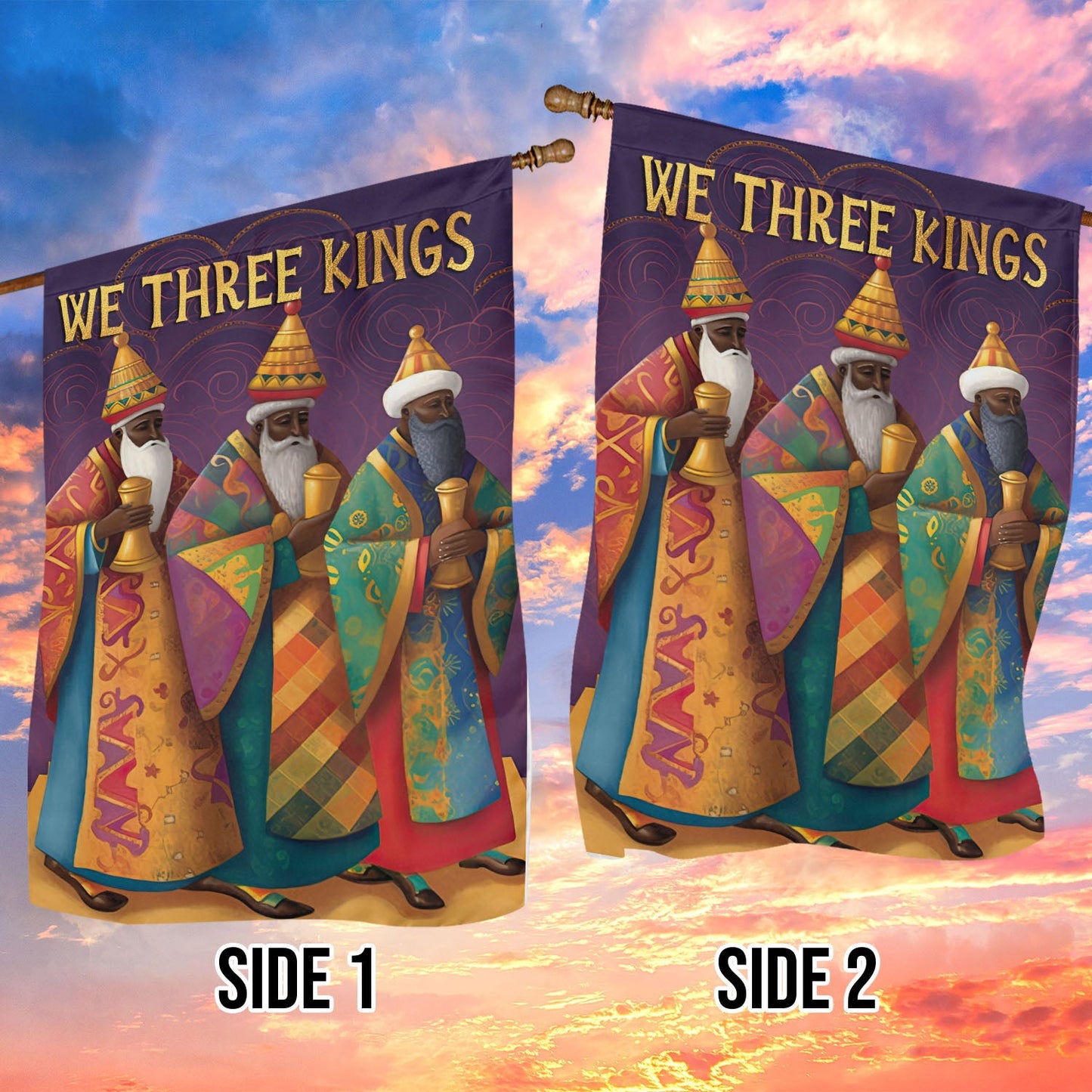 Majestic Journey The Wise Men's Quest, Christians Xmas Garden Flag & House Flag, Nativity Christians Flag Gift