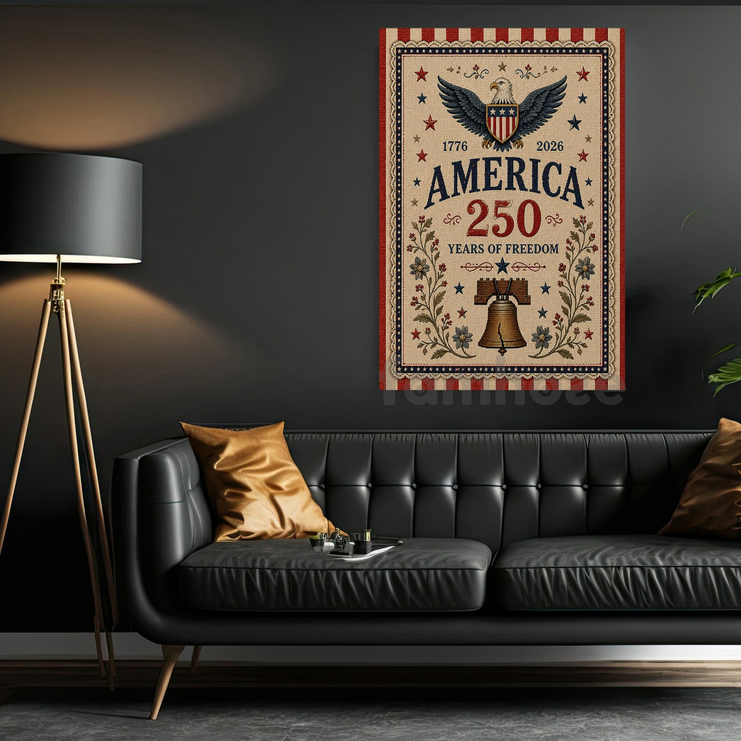 July 4th Canvas Painting, America 250 Years Of Freedom Wall Art Decor, Poster Independence Day Gift For American Patriot