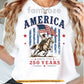 July 4th Rodeo USA 250 Anniversary T-shirt, Stars Stripes And Saddle Tees Independence Day Gift For Rodeo Lover